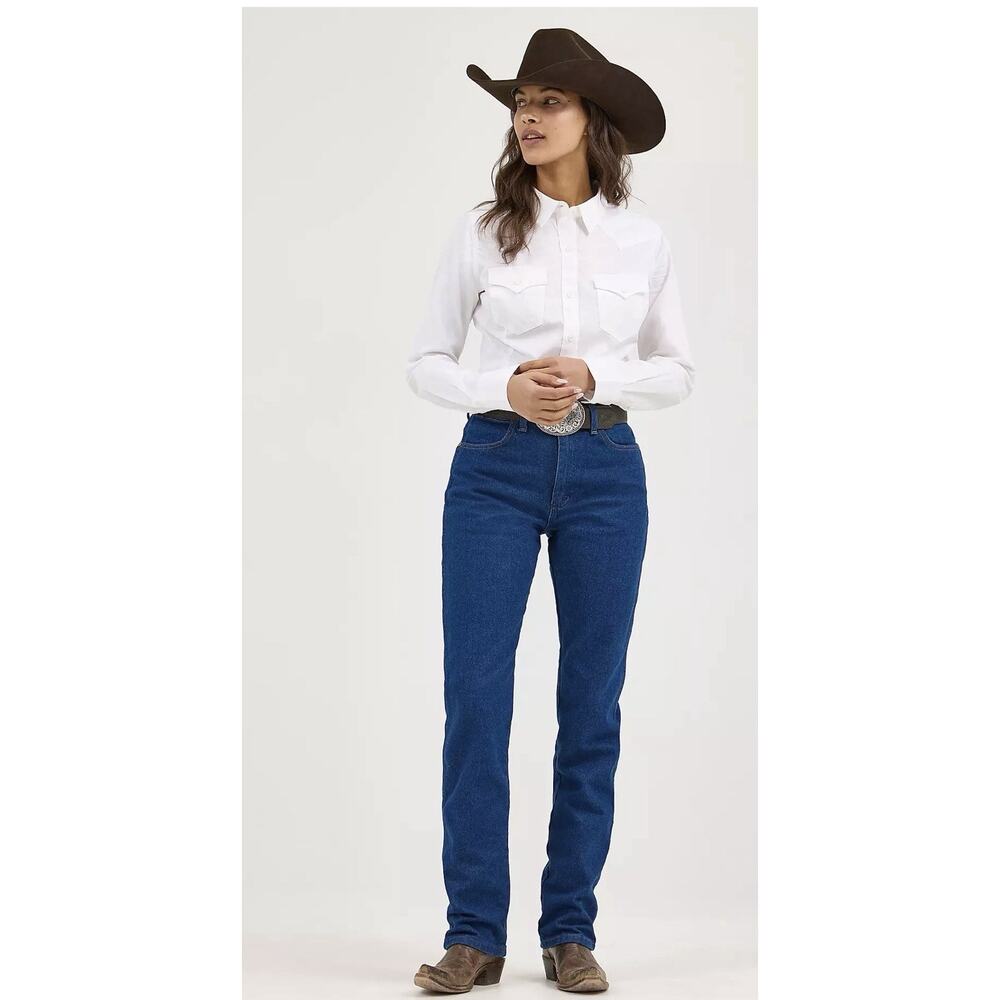 Wrangler A102 3040 womens Cowboy Cut Slim Fit Natural Rise Waist Jeans 7 X 36 - Picture 14 of 14